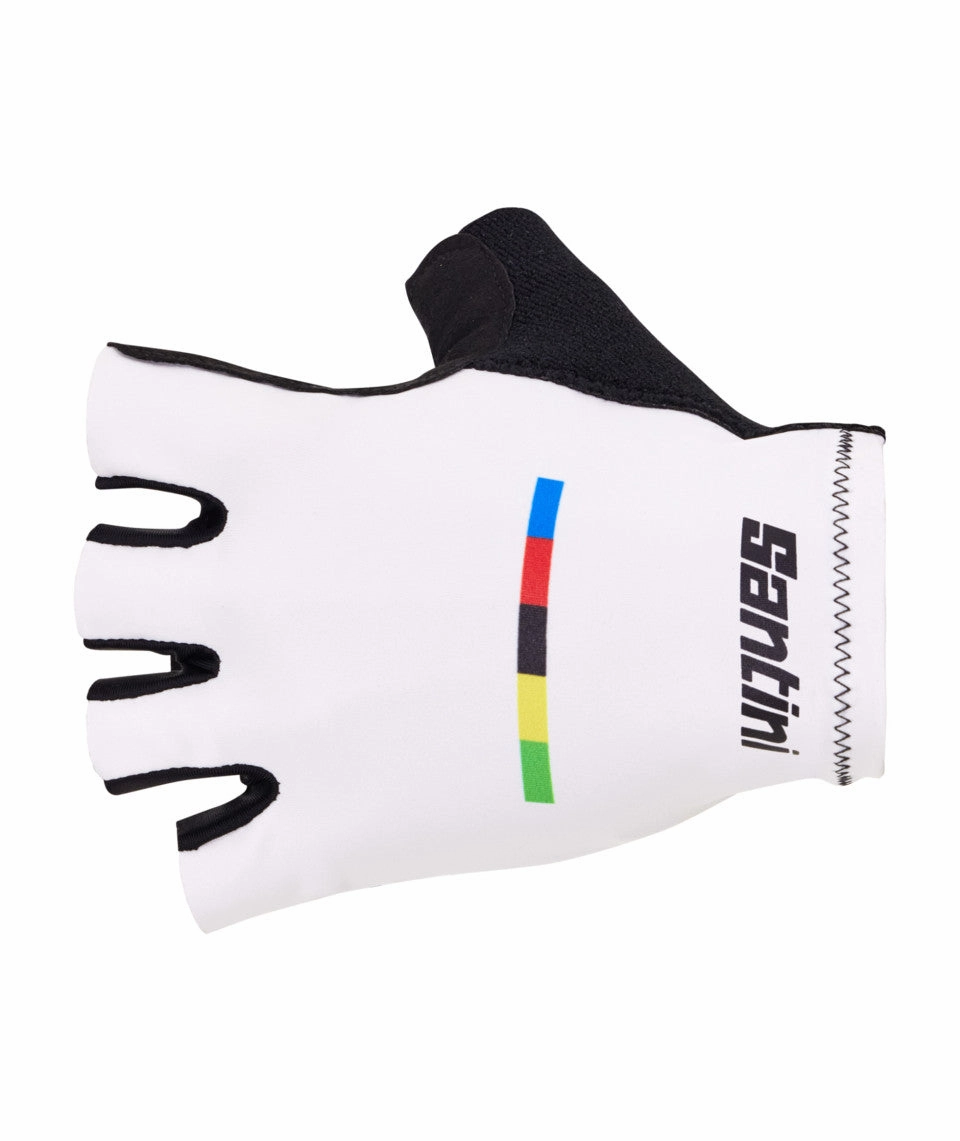 Santini UCI World Champion Unisex Cycling Gloves (Black)