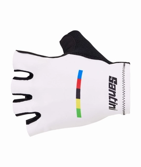 Santini UCI World Champion Unisex Cycling Gloves (Black)