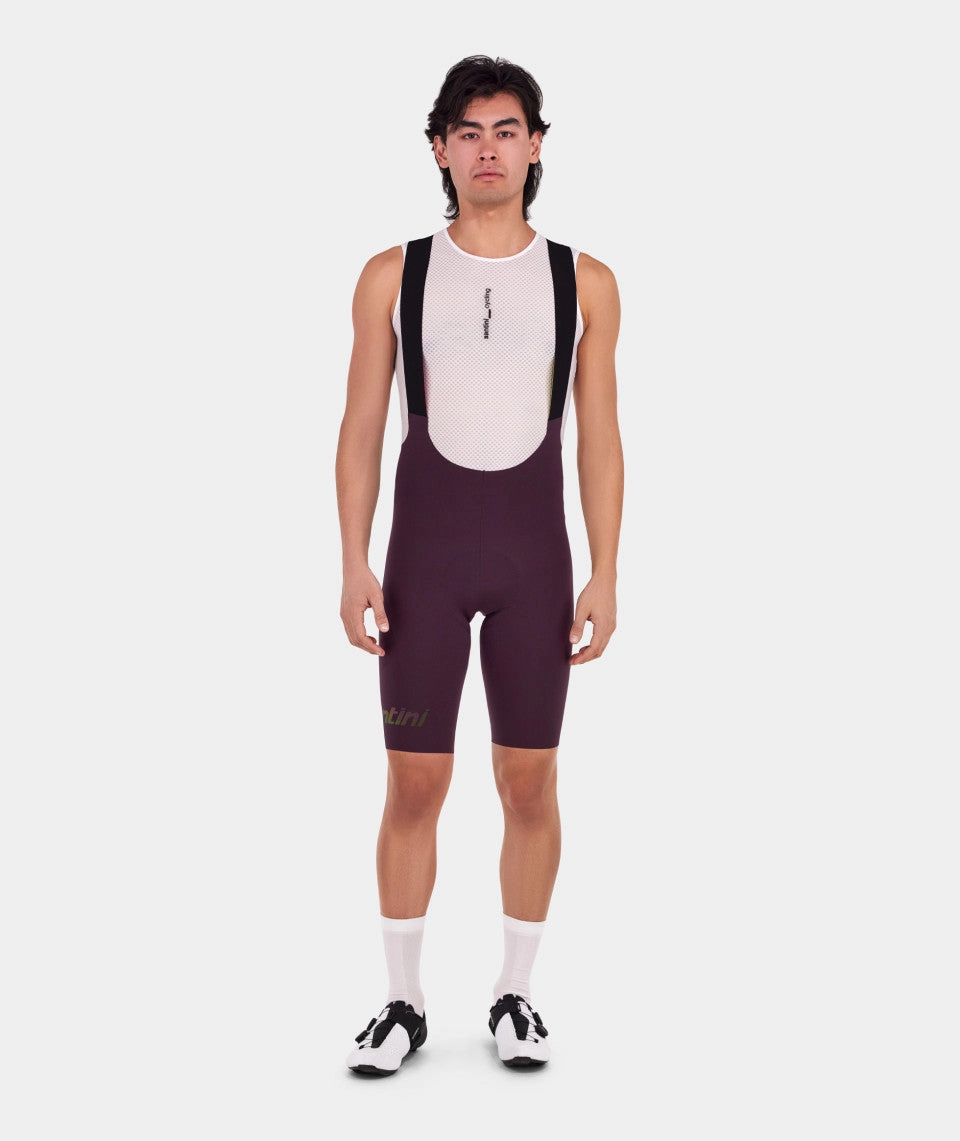 Santini Unico Edge Men's Cycling Bibshorts (Burgundy)