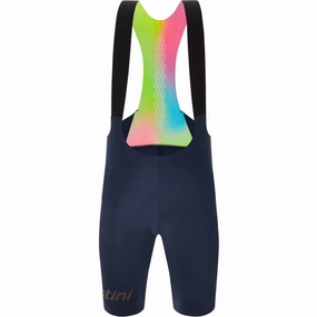 Santini Unico Men's Cycling Bibshorts (Blue)