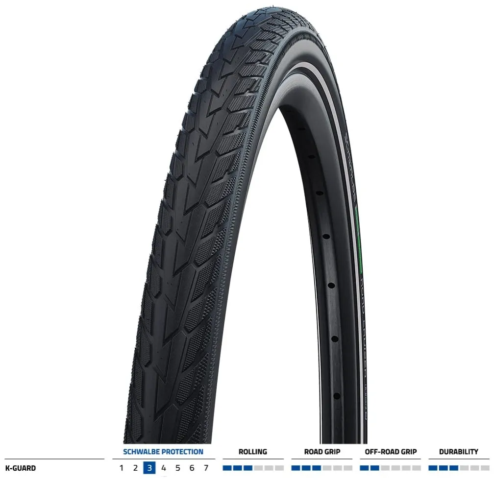 Schwalbe Road Cruiser 12 x 2" Green Folding Kid's Bike Tyre - TwinSkin / Kguard