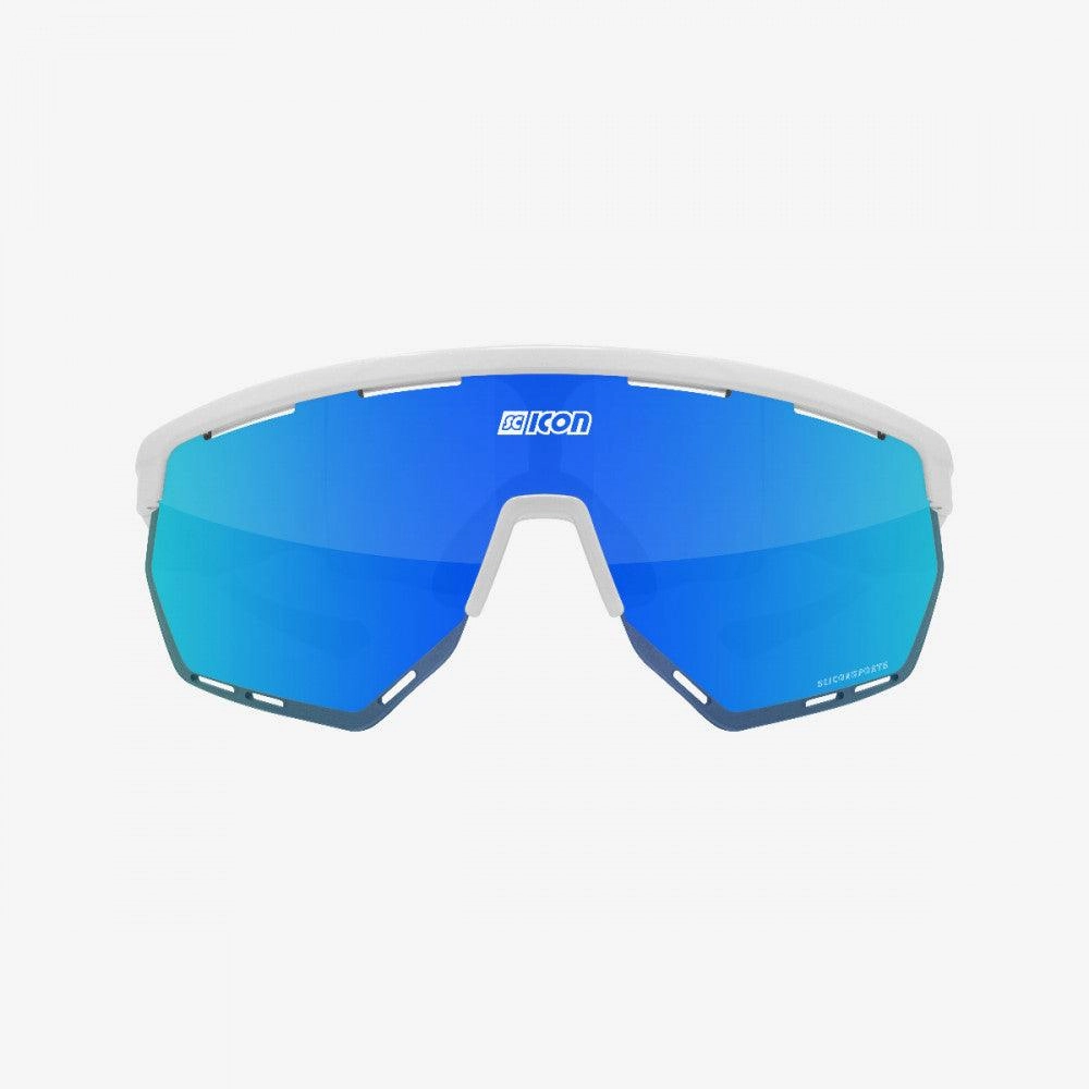 Scicon Aerowing Sport Sunglasses (Multimirror Blue/White Gloss)