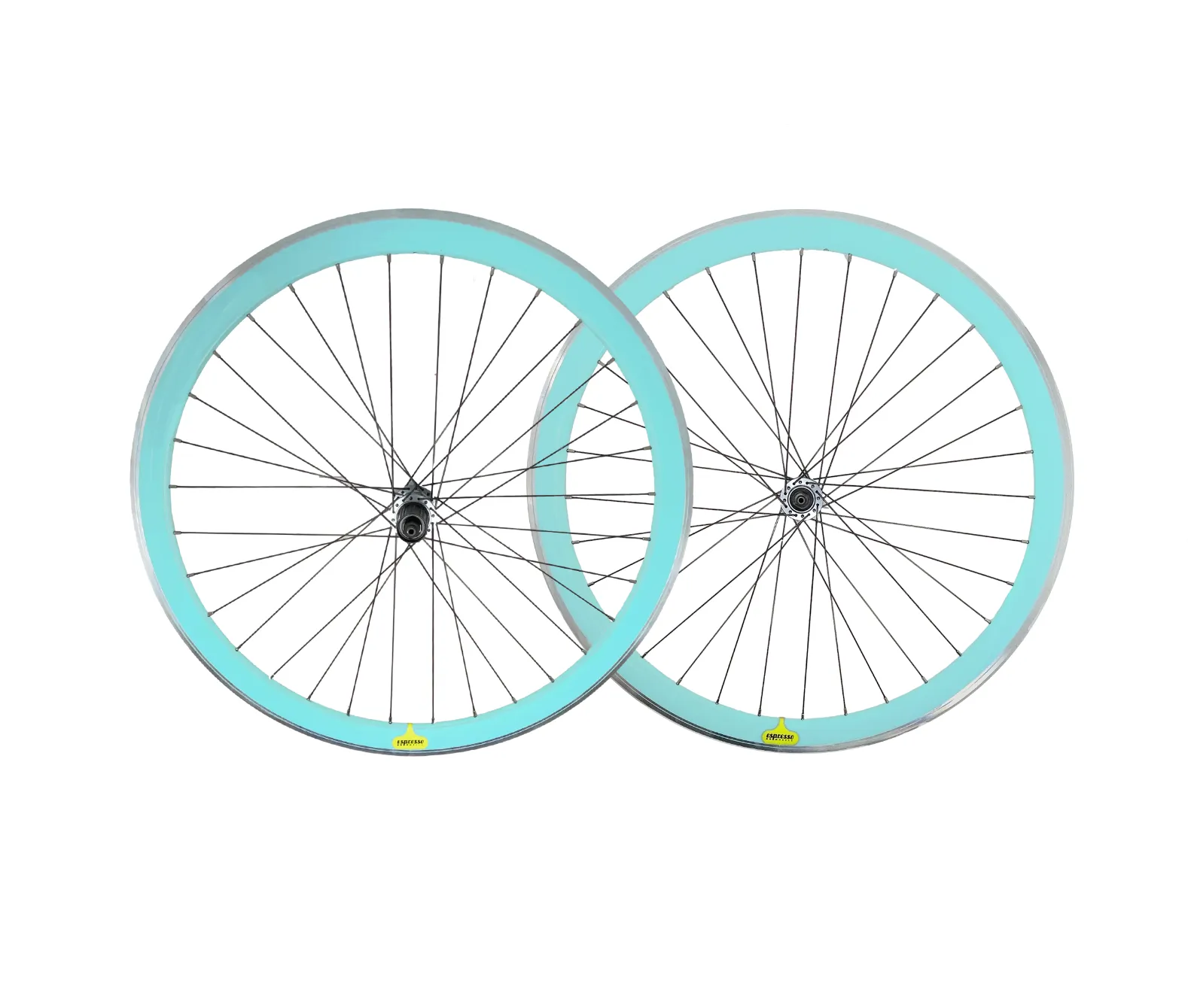 Shimano RS400 700c Road Bike Wheelset - 10 / 11 Speed - Bianchi Green