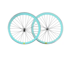 Shimano RS400 700c Road Bike Wheelset - 10 / 11 Speed - Bianchi Green