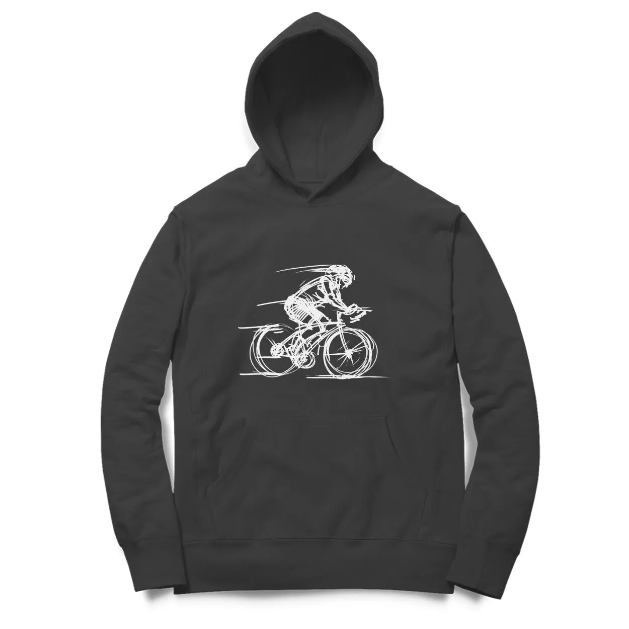 Sport Canvas Bike Sketch Regular Fit Unisex Hoodie
