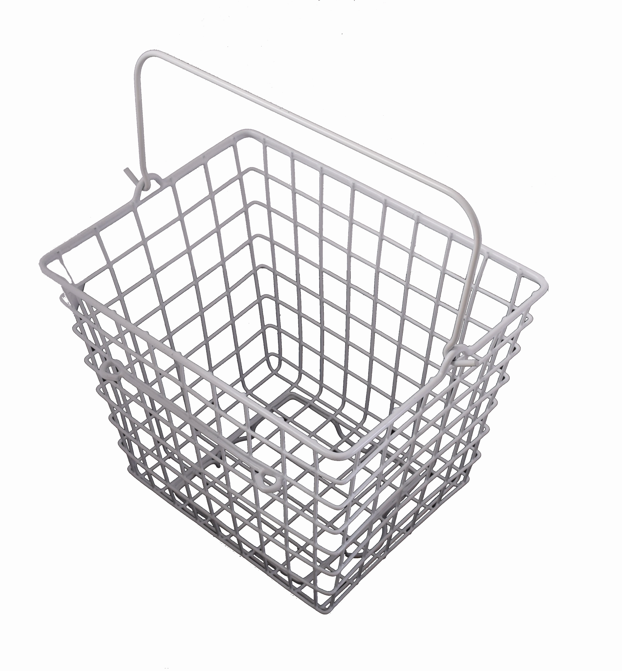 Super Square Bicycle Shopper Basket Front Fitting Cycle White Mesh Wire Bike Basket