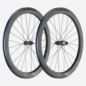 Token Konax Pro C52D Carbon Tubeless Ready Disc Brake Wheelset - Shimano/Sram(Black)
