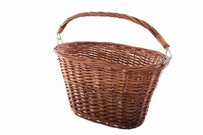 TRADITIONAL DUTCH STYLE CYCLE FRONT WICKER BASKET OVAL SHAPE WITH HANDLE
