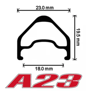 Velocity A23 MSW 27.5" Rim Brake Rims (Black/Silver)