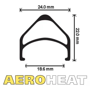 Velocity Aeroheat MSW 16" Rim Brake Rim (Black)
