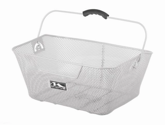 White Bicycle Wire Mesh Basket Fits On To Front Or Rear Carrier Shopping Luggage